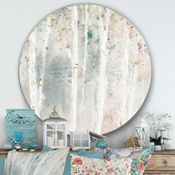 A Woodland Walk into the Forest VI Farmhouse Metal Circle Wall Art